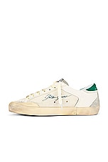 Golden Goose Super Star Nylon And Nappa Leather Star in White, Green, & Ice, view 5, click to view large image.