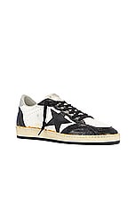 Golden Goose Ball Star Nappa Leather Toe in White, Black, & Grey, view 2, click to view large image.