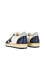 Golden Goose Ball Star Nappa Leather Toe in White, Black, & Grey, view 3, click to view large image.