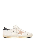 Golden Goose Super Star Nappa Suede Star in White, Pink, & Black, view 1, click to view large image.