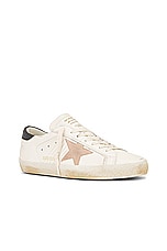 Golden Goose Super Star Nappa Suede Star in White, Pink, & Black, view 2, click to view large image.