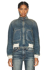 Golden Goose Bomber Jacket in Blue, view 2, click to view large image.