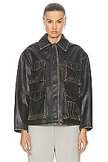 Golden Goose Journey Nappa Leather Jacket in Vintage Brown, view 2, click to view large image.
