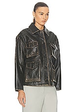 Golden Goose Journey Nappa Leather Jacket in Vintage Brown, view 3, click to view large image.
