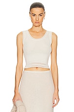 Golden Goose Journey Top Cotton Tricot Tank in Cream, view 1, click to view large image.