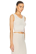 Golden Goose Journey Top Cotton Tricot Tank in Cream, view 2, click to view large image.