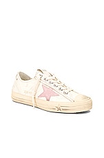 Golden Goose V-star 2 Sneaker in Beige & Antique Pink, view 2, click to view large image.