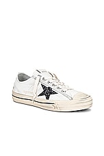 Golden Goose V-star 2 Sneaker in White, Black, & Ice, view 2, click to view large image.