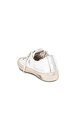 Golden Goose V-star 2 Sneaker in White, Beige Brown Leopard, & Silver, view 3, click to view large image.