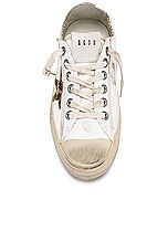 Golden Goose V-star 2 Sneaker in White, Beige Brown Leopard, & Silver, view 4, click to view large image.
