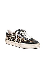 Golden Goose Soul Star Sneaker in Beige Brown Black Leopard & Black, view 2, click to view large image.