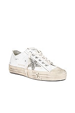 Golden Goose V-star 2 Sneaker in White & Platinum, view 2, click to view large image.