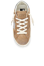 Golden Goose Super Star Suede Sneaker in Tabacco & Silver, view 4, click to view large image.