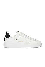 Golden Goose Pure Star Sneaker in White & Black, view 1, click to view large image.