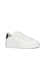 Golden Goose Pure Star Sneaker in White & Black, view 2, click to view large image.
