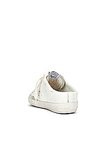 Golden Goose Super Star Sabot Leather Upper Slip On Sneaker in Optic White, Ice, & Platinum, view 3, click to view large image.