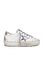 Golden Goose Hi Star Nappa Upper Sneaker in White, Ice, Silver & Platinum, view 1, click to view large image.