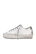 Golden Goose Hi Star Nappa Upper Sneaker in White, Ice, Silver & Platinum, view 5, click to view large image.