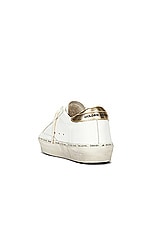 Golden Goose Hi Star Glitter Sneaker in White, Black Gold, & Gold, view 3, click to view large image.