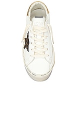 Golden Goose Hi Star Glitter Sneaker in White, Black Gold, & Gold, view 4, click to view large image.