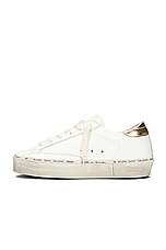 Golden Goose Hi Star Glitter Sneaker in White, Black Gold, & Gold, view 5, click to view large image.
