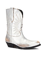 Golden Goose Wish Star Low Boots in Silver, view 2, click to view large image.