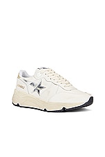 Golden Goose Running Star Sneaker in White, Silver, & Gold, view 2, click to view large image.