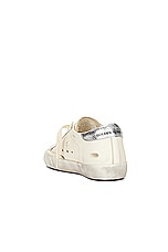 Golden Goose Super Star Sneaker in Beige & Silver, view 3, click to view large image.