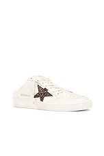 Golden Goose Ball Star Sabot Sneaker in Optic White & Nut, view 2, click to view large image.