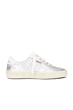 Golden Goose Soul-star Sneaker in Silver, White, & Milk, view 1, click to view large image.