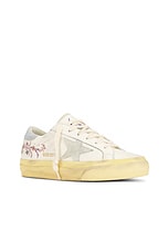 Golden Goose Super-star Sneaker in White Multicolor, Ice, & Silver, view 2, click to view large image.