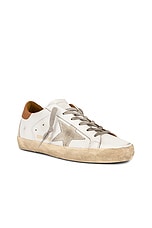 Golden Goose Superstar Sneaker in White, Ice, & Light Brown, view 2, click to view large image.