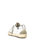 Golden Goose Superstar Sneaker in White, Ice, Orchid Pink, & Silver, view 3, click to view large image.