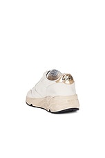 Golden Goose Running Sneaker in White, Silver, & Gold, view 3, click to view large image.