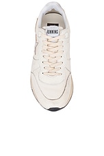 Golden Goose Running Sneaker in White, Silver, & Gold, view 4, click to view large image.