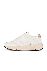 Golden Goose Running Sneaker in White, Silver, & Gold, view 5, click to view large image.