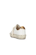 Golden Goose Hi Star Sneaker in White, Black Gold, & Gold, view 3, click to view large image.