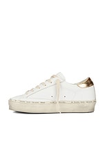 Golden Goose Hi Star Sneaker in White, Black Gold, & Gold, view 5, click to view large image.