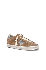 Golden Goose Super Star Sneaker in Tabacco & Silver, view 2, click to view large image.