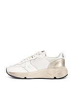 Golden Goose Running Sneaker in White, Orchid Hush, & Platinum, view 5, click to view large image.