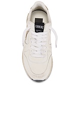 Golden Goose Running Sneaker in White, Gold, & Beige, view 4, click to view large image.