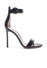 Gianvito Rossi Leather Portofino Heels in Black, view 1, click to view large image.