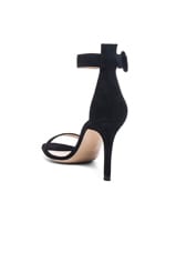 Gianvito Rossi Suede Portofino Heels in Black, view 3, click to view large image.