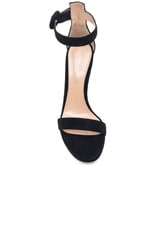 Gianvito Rossi Suede Portofino Heels in Black, view 4, click to view large image.
