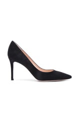 Gianvito Rossi Suede Pumps in Black, view 1, click to view large image.