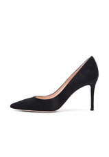 Gianvito Rossi Suede Pumps in Black, view 5, click to view large image.