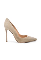 Gianvito Rossi Suede Gianvito Heels in Camel, view 1, click to view large image.