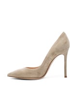 Gianvito Rossi Suede Gianvito Heels in Camel, view 5, click to view large image.