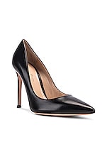 Gianvito Rossi Leather Pumps in Black, view 2, click to view large image.