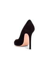 Gianvito Rossi Suede Gianvito Pumps in Black, view 3, click to view large image.